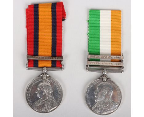Victorian Boer War Campaign Medal Pair to the Royal Army Medical Corps, Queens South Africa medal with single clasp loose on 