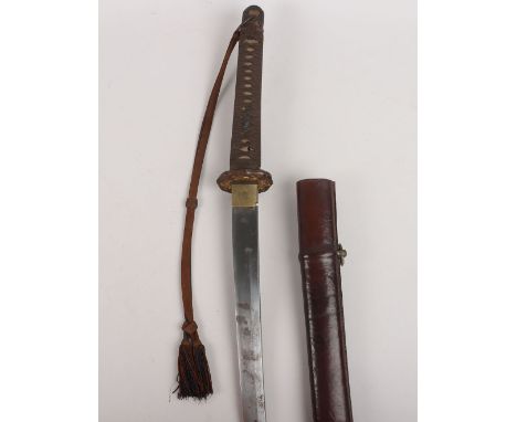 WW2 Japanese Army Officers Sword Katana, blade 63.3cms signed with 2 characters and dated, oil tempered suguha hamon, plain s
