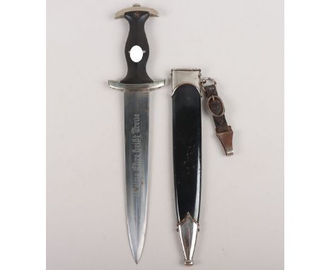 Third Reich SS (Schutzstaffel) Mans Dress Dagger by Karl Tiegel RZM M7/81, good example of a later type SS mans dress dagger 