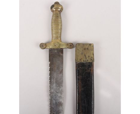 Scarce Continental Pioneers Sidearm Briquet, broad straight single edge blade 51cms, stamped Wester & Co Solingen at forte wi