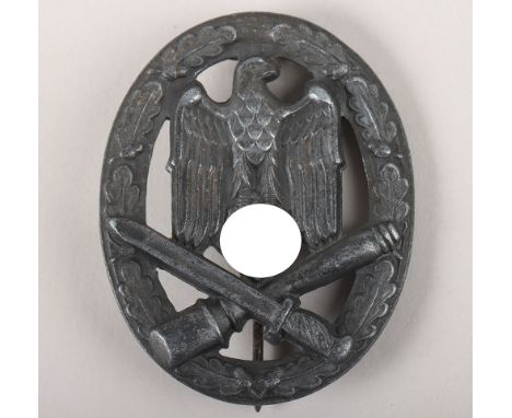 WW2 German Army / Waffen-SS General Assault Badge by Füncke & Brünninghaus, Lüdenscheid, zinc construction with soldered on s