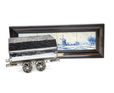PRESENTATION ELECTROPLATE MODEL OF A PATENT 'CAMBRIAN' TRAM, engraved inscription 'Presented to the Treforest School of Mines