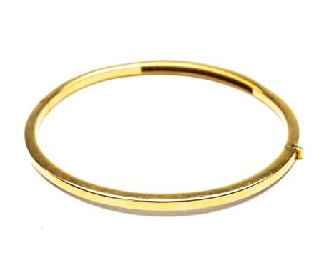18CT GOLD DIAMOND SET HINGED BANGLE, stamped '750', 9.3gmsProvenance: deceased estate CarmarthenshireComments: good overall, 