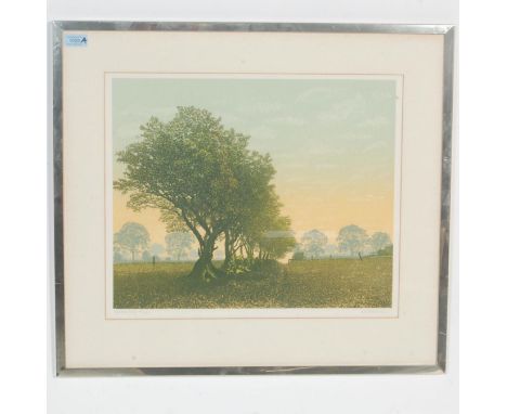 A signed lithograph print by Kenneth Leech entailed Bridle Way. The print depicting a landscape scene being framed and glazed