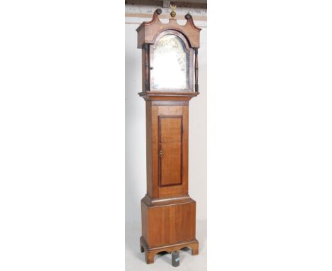 A 19th century West Country George III oak and mahogany inlaid longcase grandfather having painted face clock by Robert Summe