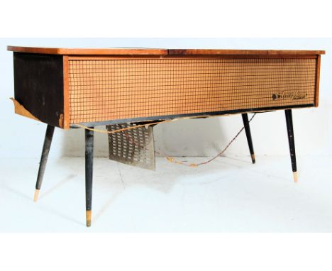 A retro vintage 1960s Pye Stereophone Black Box vinyl LP record player audio Hi Fi system having a 210 Garrard deck set with 