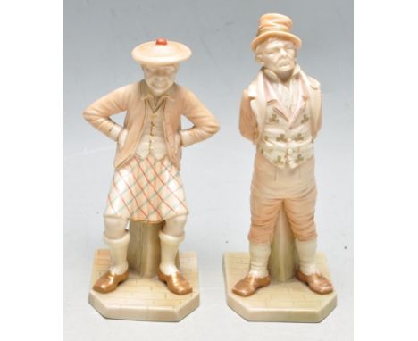 Two 19th century Victorian Royal Worcester porcelain figurines modelled by James Hadley /&nbsp;Hadley's countries of the Worl