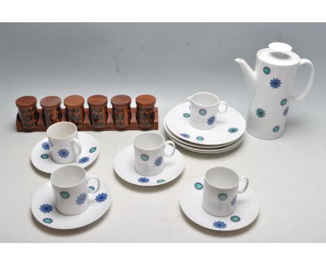 A vintage 1970’s Thomas Germany tea set / coffee set comprising of a teapot, sugar bow, creamer jug, four cups, saucers, and 