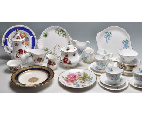 A 20th century &nbsp;Royal Albert Forget Me Not pattern 22 pieces tea set comprising of cups, saucers, cake plates, serving p