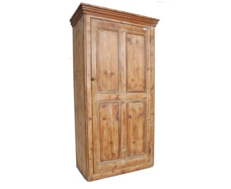 A large Victorian country style pine school cupboard / kitchen cupboard larder. The cupboard having a large full length qtr p
