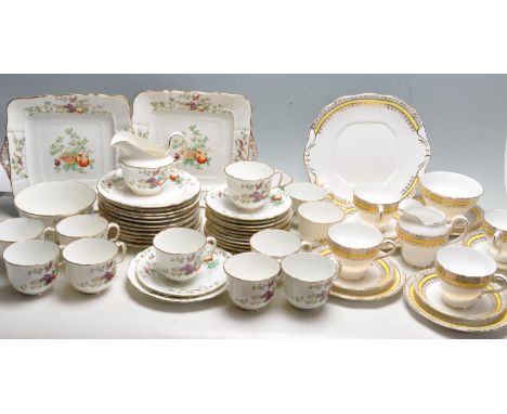 Two vintage 20th Century tea services to include a Fenton reproduction Chantilly French tea service having printed birds and 