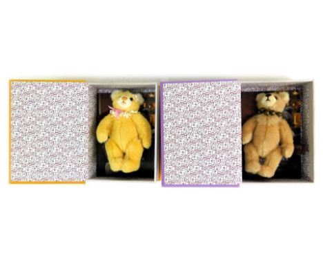 Two plush Hug a Book Collection Charlie Bear Teddy bears, to include The Pawsome Facts Directory, and The Guide to being Bear