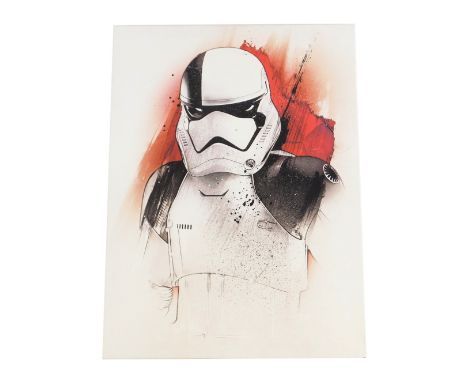 A Star Wars First Order Clonetrooper canvas print, 80cm by 60cm.