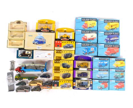 Various diecast vehicles, to include Corgi Golden Oldies Morris 1000, Vanguards, Lledo, Motoring Memories AA patrol service c