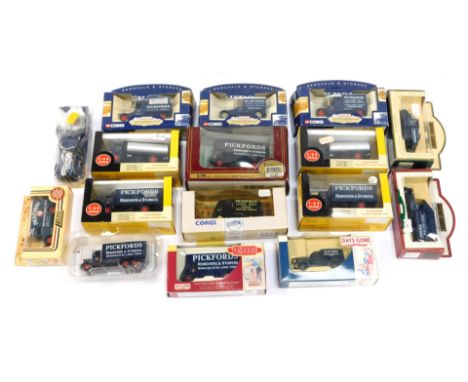 Diecast Pickfords advertising vans, to include Vanguards, Corgi, Days Gone, Lledo, and others. (a quantity) 
