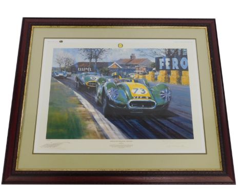 After Nicholas Watts. Archie and the Lister Jaguar - A Dedication, signed limited edition print 1/500, bearing further signat