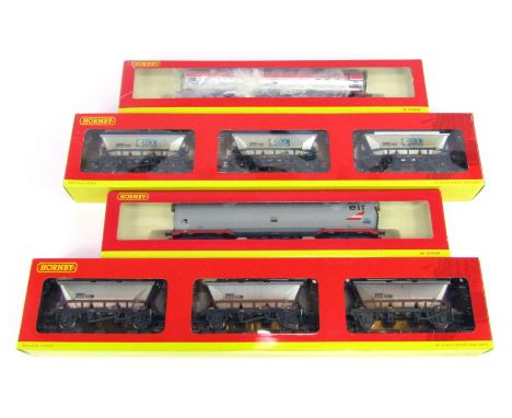 Hornby OO gauge rolling stock, comprising 100 ton tank wagon ELF, R6110, Hornby 2000 R6103 and 325T MGR hopper with canopy R6