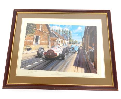 After Nicholas Watts. Champagne Victory, signed limited edition print 88/500, bearing further signature, 46cm x 63cm.