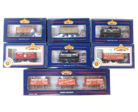 A group of Bachmann Branchline OO gauge rolling stock, to include 14T tank wagon Morris Little, seven plank wagon, 16 tonne s