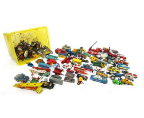 Britains Dinky and other diecast vehicles, play worn, including a Dinky Toys Merryweather Marquis fire tender, Corgi Ford Gra