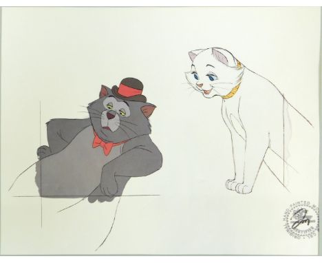 A Walt Disney certified print, of The Aristocats, unframed. 50cm by 40cm, with certificate.