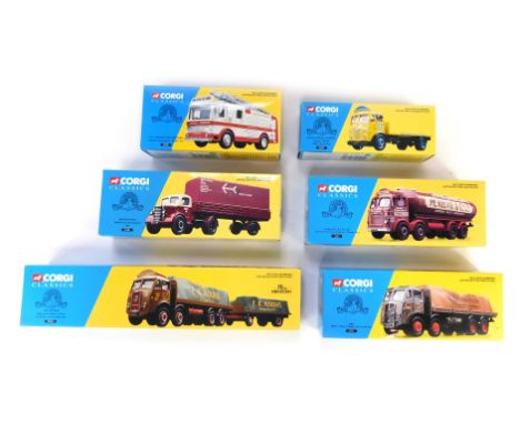 Corgi Classics diecast vehicles, comprising Bedford O articulated set, Atkinson eight wheel truck, ERF eight wheel rigid with