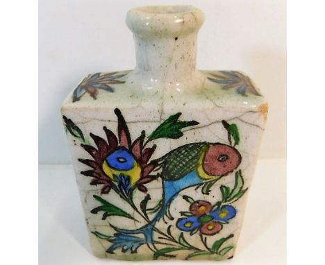 A 19thC. tea caddy with carp style decor 6.5in tall