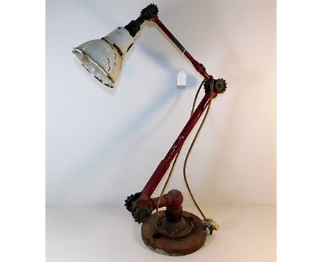 A heavy duty industrial machinists lamp with enamel shade