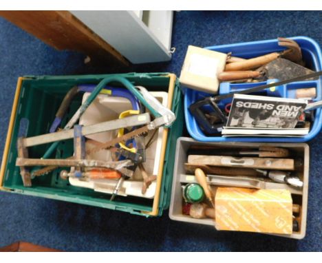 Three boxes of mixed tools