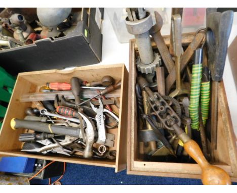 Two boxes of tools &amp; other sundries 