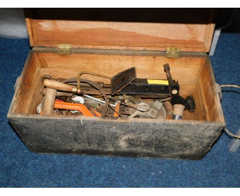 A boxed quantity of tools