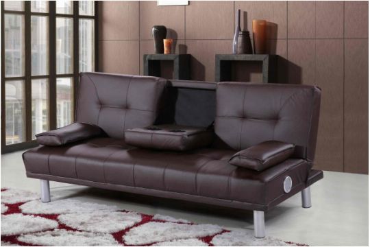 Verona Sofa Bed With Bluetooth In Chocolate Brown
