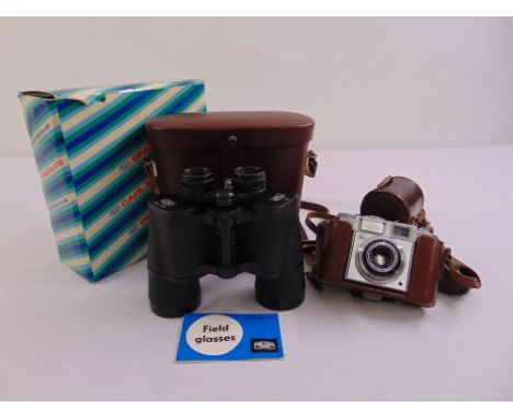 Carl Zeiss Jena binoculars in original packaging and Zeiss Ikon camera