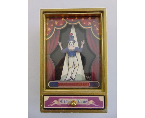 Marcel Marceau rectangular musical automaton dancing to Au Claire de la Lune made by Sankyo Shell Co. Ltd