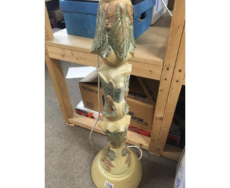 A Bernard Rooke lamp base with raised dragon flys . 100 cm .