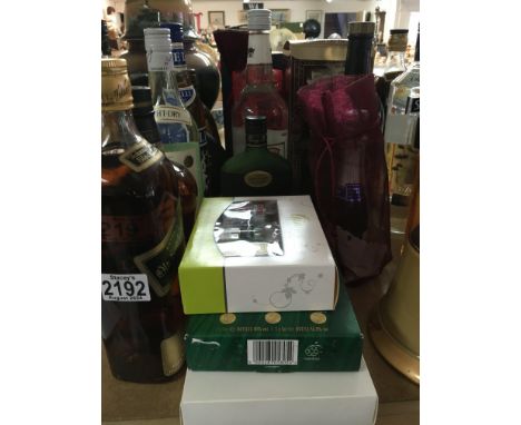 A collection of whisky vodka and other spirits.