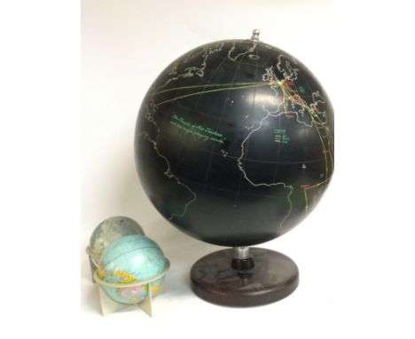 A Phillips slate surface globe (approx 64cm tall), a Scan Globe and The Moon by Scan Globe. . This lot cannot be posted