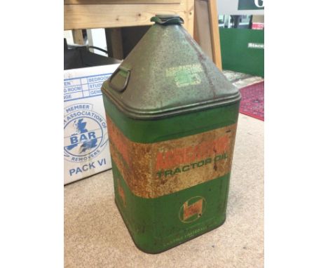 A vintage pyramid 5 gallon oil drum Agricastrol Tractor oil