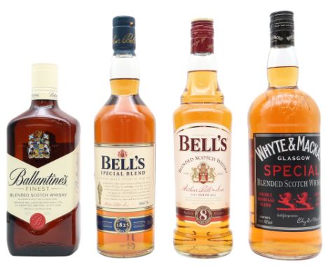 A COLLECTION OF FOUR BLENDED SCOTCH WHISKIES; - BELLS BLENDED SCOTCH WHISKY AGED 8 YEARS, in box, 40%, 70cl, - LMT EDITION BE