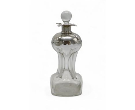 AN EDWARDIAN SILVER-MOUNTED GLUG-GLUG DECANTER by William Hutton &amp; Sons, Birmingham 1903, 27cm&nbsp; Condition Report:Ava