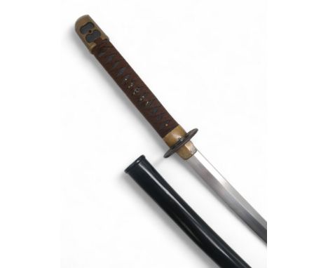 A JAPANESE KATANA Shinshint?, of impressive proportions, the tang unsigned, the bound tsuka having copper fuchi and kabuto-ga