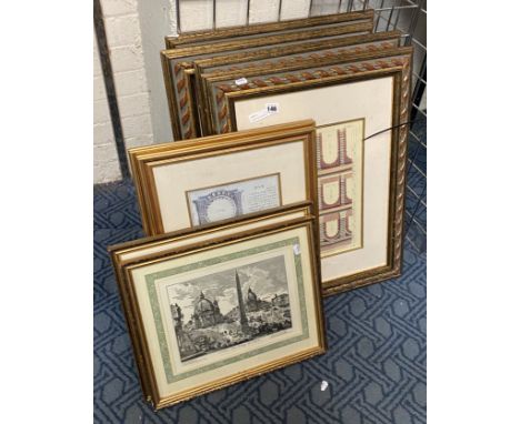COLLECTION OF ARCHITECTURAL FRAMED PRINTS