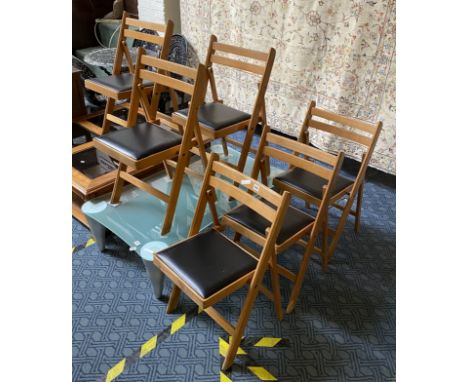 SIX VINTAGE FOLDING CHAIRS