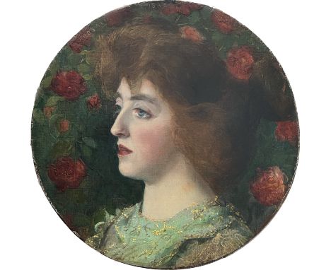 EARLY 20THC SCOTTISH SCHOOL OIL ON CANVAS - PORTRAIT, POSSIBLY OF ROSALIN ISABEL WINGFIELD- STRATFORD - SIGNED, WITH CHRISTIE