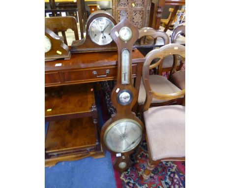 A 19TH CENTURY MAHOGANY CASED WALL BAROMETER (sd)