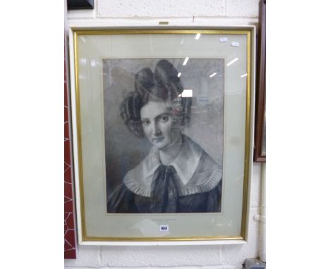 AFTER SIR THOMAS LAWRENCE, portrait study, Miss Sibley Braithwaite, approximately 53cm x 40cm