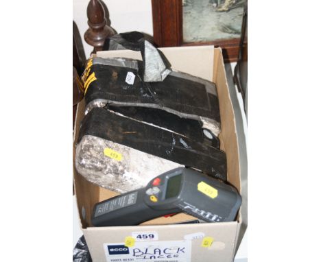 AN INFRA RED THERMOMETER, a set of Salter scales etc (3)