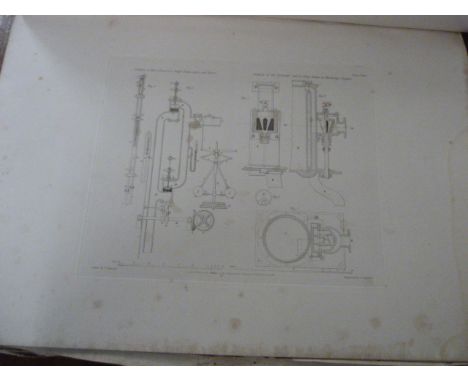 TREDGOLD THOMAS.  The Steam Engine. A quarto vol. (vol. 1) in orig. brds., plus a portfolio of eng. plates, the latter in def