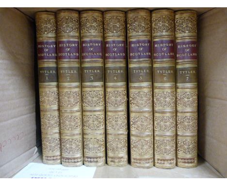 TYTLER P. F.  History of Scotland. 7 vols. Calf, nice gilt backs. Edinburgh, 1845. Condition Report. Generally good condition