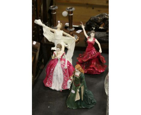 Four Worcester ceramic figurines, to include Venetian Masquerade, Princess of Tara, Fandango &amp; Spirit of the Millenium (4